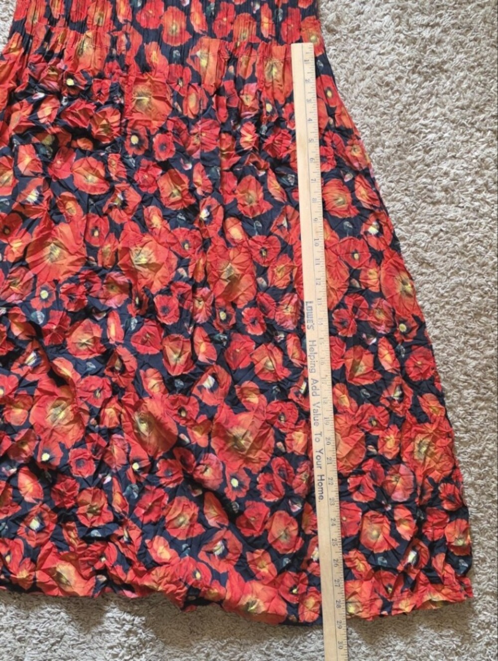 Alquema Crinkle Floral Maxi Dress | Red Poppy Print | 3/4 Sleeve | Size 1 - Picture 3 of 10